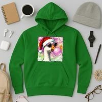 Cool Silly Goose Santa Christmas Bubble Gum Hoodie thumb 3