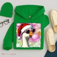 Cool Silly Goose Santa Christmas Bubble Gum Hoodie thumb 4