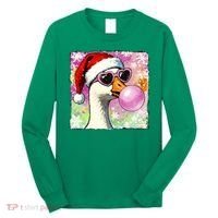 Cool Silly Goose Santa Christmas Bubble Gum Long Sleeve Shirt thumb 0