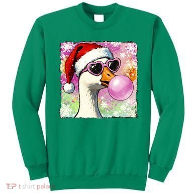 Cool Silly Goose Santa Christmas Bubble Gum Sweatshirt