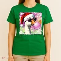 Cool Silly Goose Santa Christmas Bubble Gum T-Shirt thumb 4