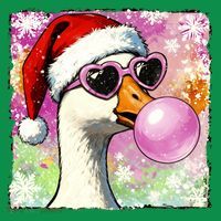 Cool Silly Goose Santa Christmas Bubble Gum Mousepad thumb 1