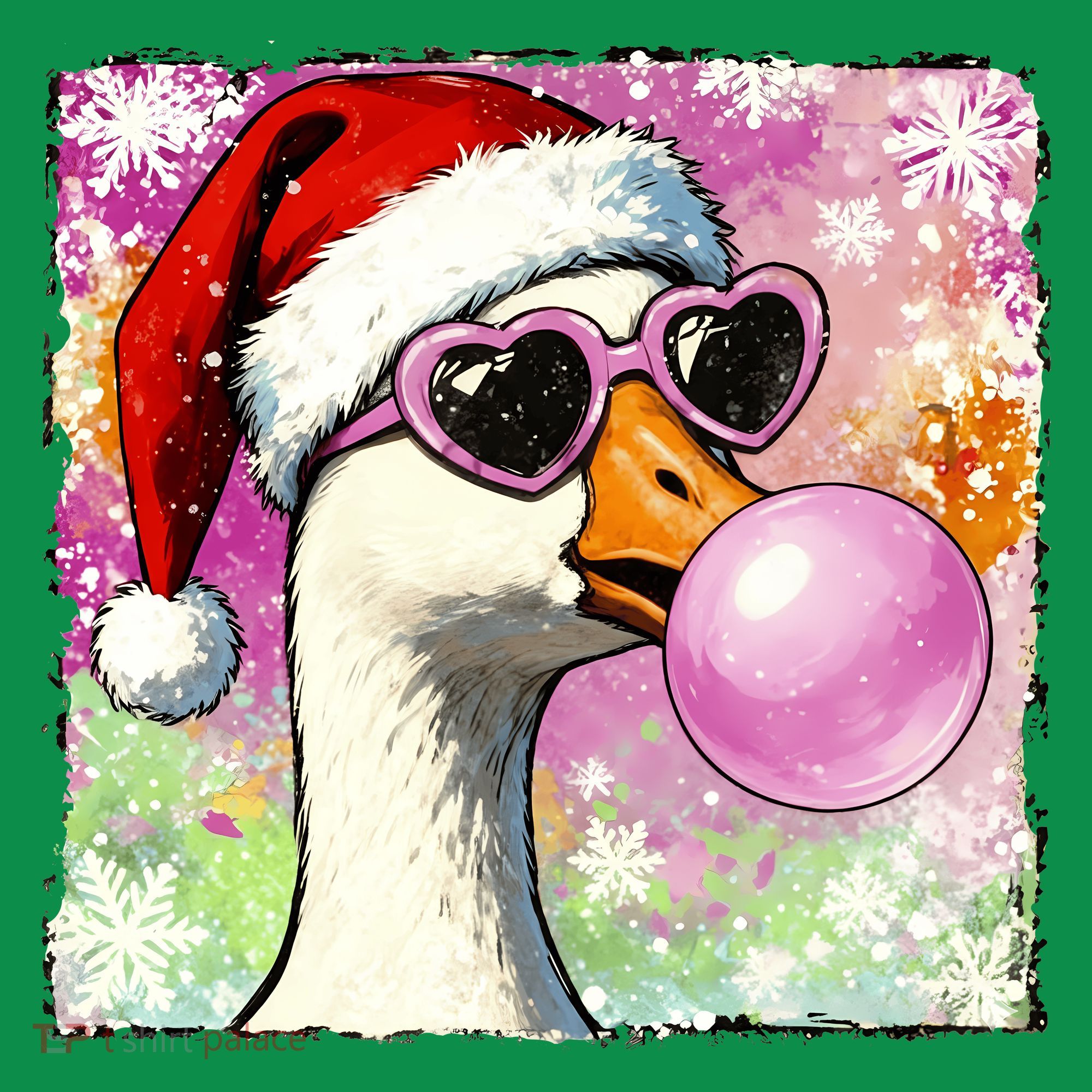 Cool Silly Goose Santa Christmas Bubble Gum Mousepad