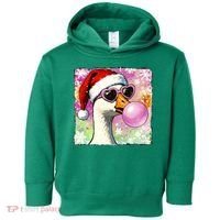 Cool Silly Goose Santa Christmas Bubble Gum Toddler Hoodie thumb 0