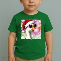 Cool Silly Goose Santa Christmas Bubble Gum Toddler T-Shirt thumb 2