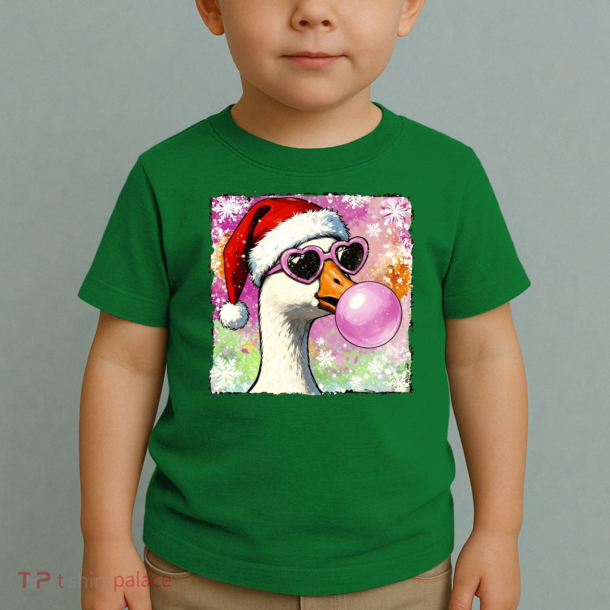 Cool Silly Goose Santa Christmas Bubble Gum Toddler T-Shirt
