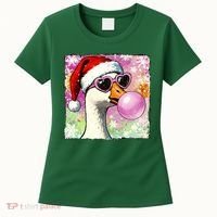 Cool Silly Goose Santa Christmas Bubble Gum Women's T-Shirt thumb 0