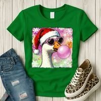 Cool Silly Goose Santa Christmas Bubble Gum Women's T-Shirt thumb 3