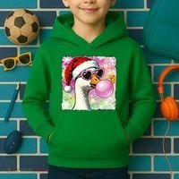 Cool Silly Goose Santa Christmas Bubble Gum Kids Hoodie thumb 2