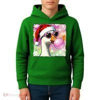 Cool Silly Goose Santa Christmas Bubble Gum Kids Hoodie thumb 4