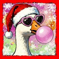 Cool Silly Goose Santa Christmas Bubble Gum Santa Hat thumb 1