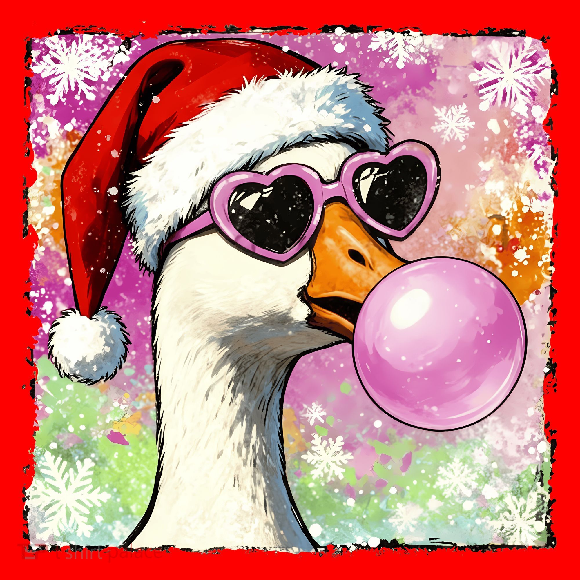Cool Silly Goose Santa Christmas Bubble Gum Santa Hat