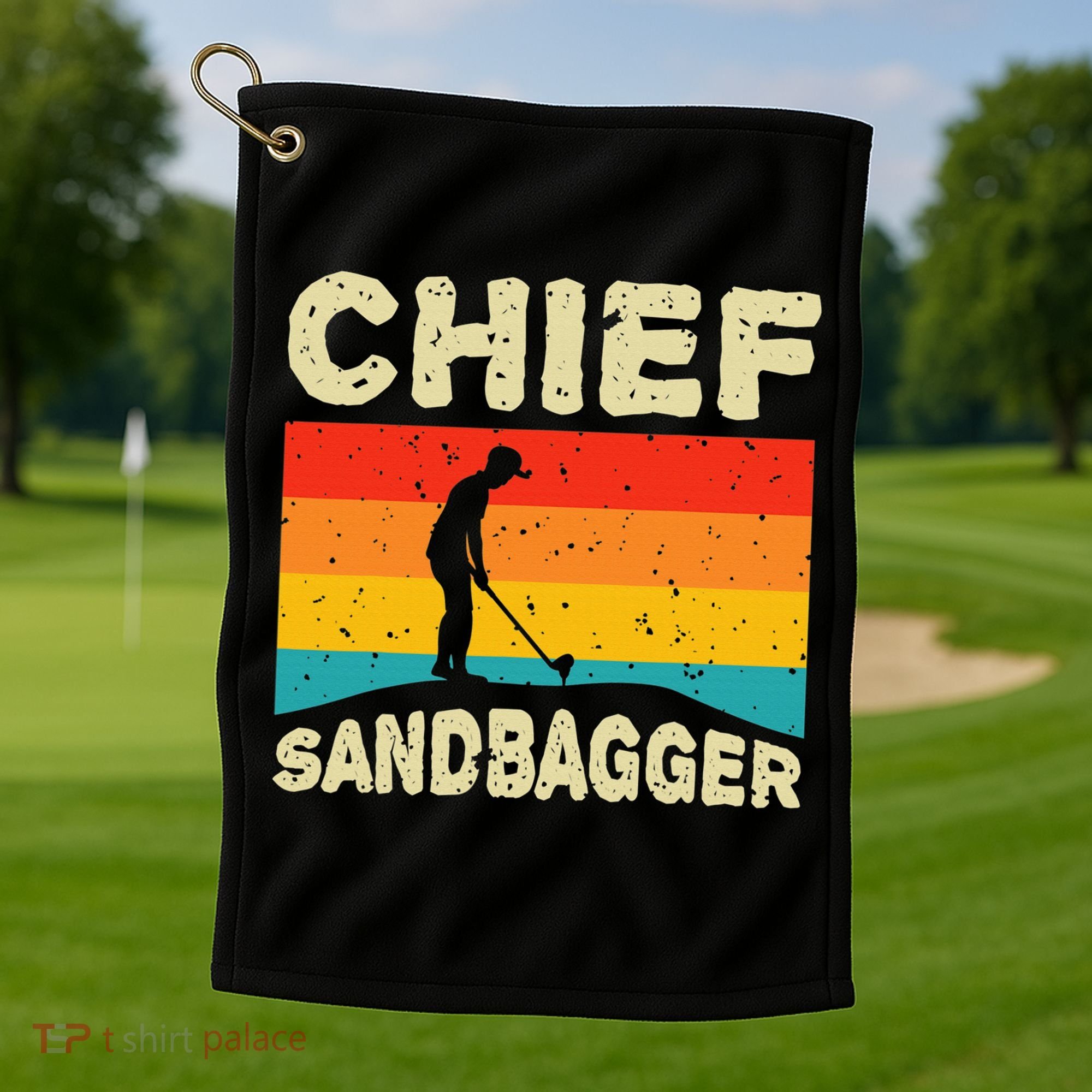 Chief Sandbagger Golfer Player Golf Lover Golf Towel