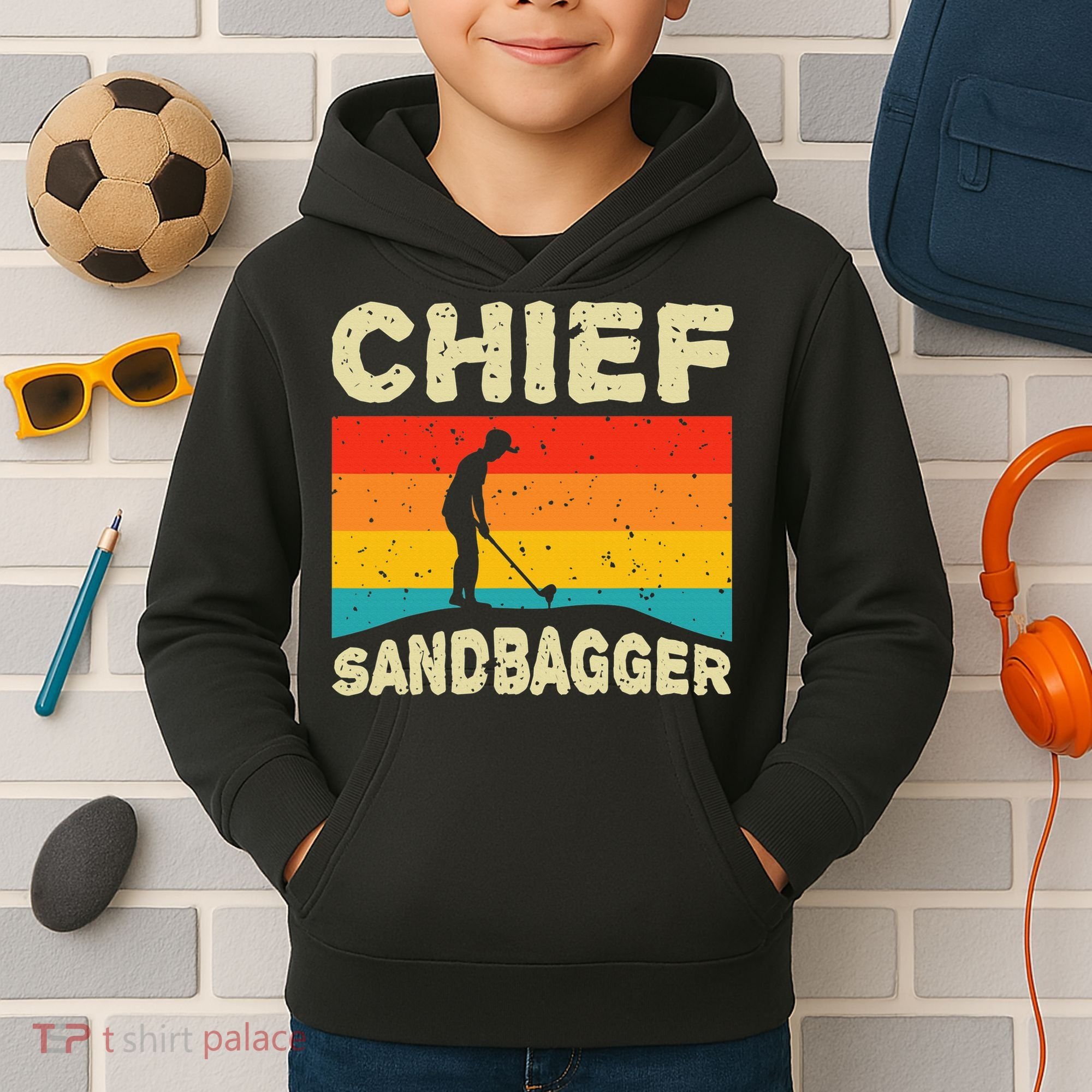 Chief Sandbagger Golfer Player Golf Lover Kids Hoodie