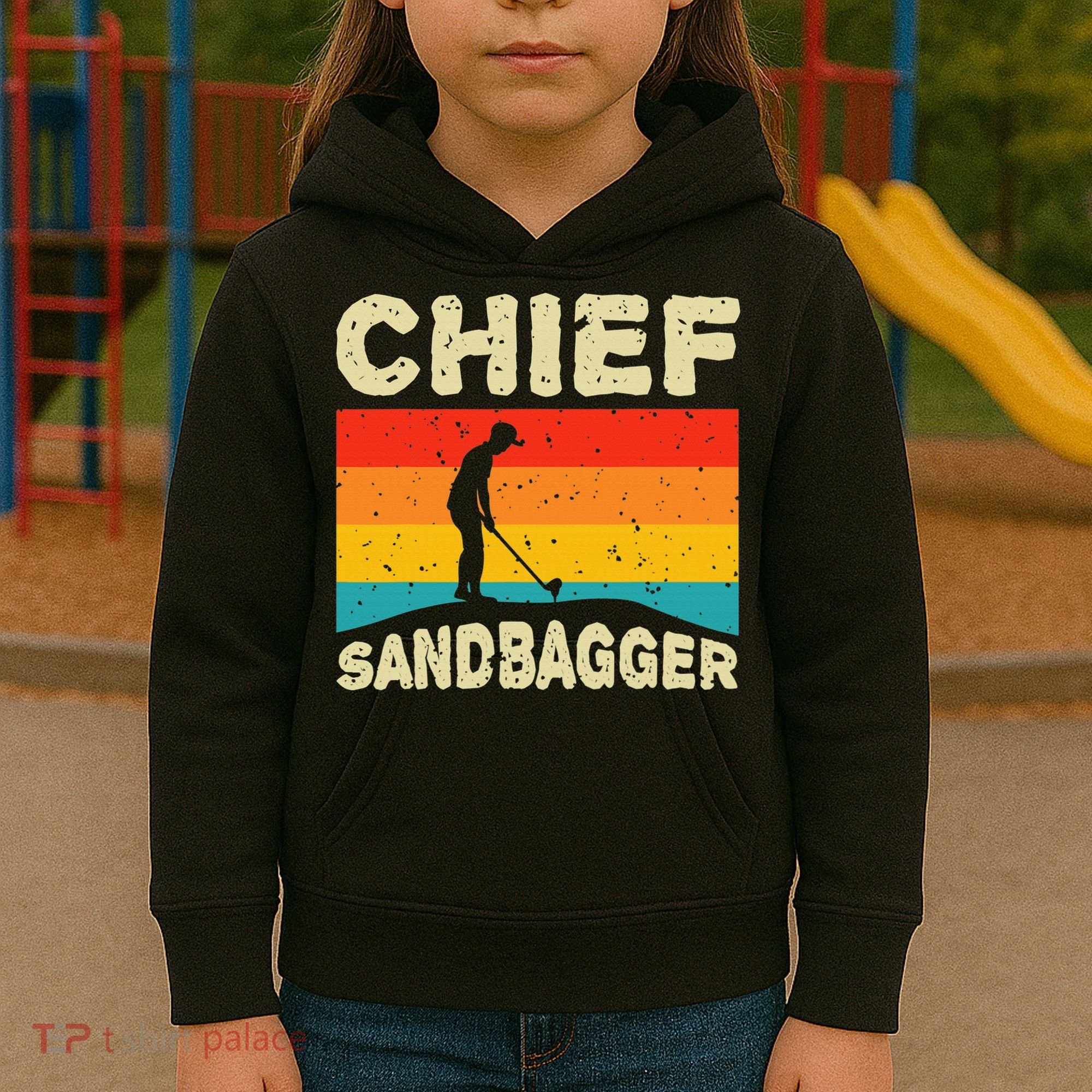 Chief Sandbagger Golfer Player Golf Lover Kids Hoodie