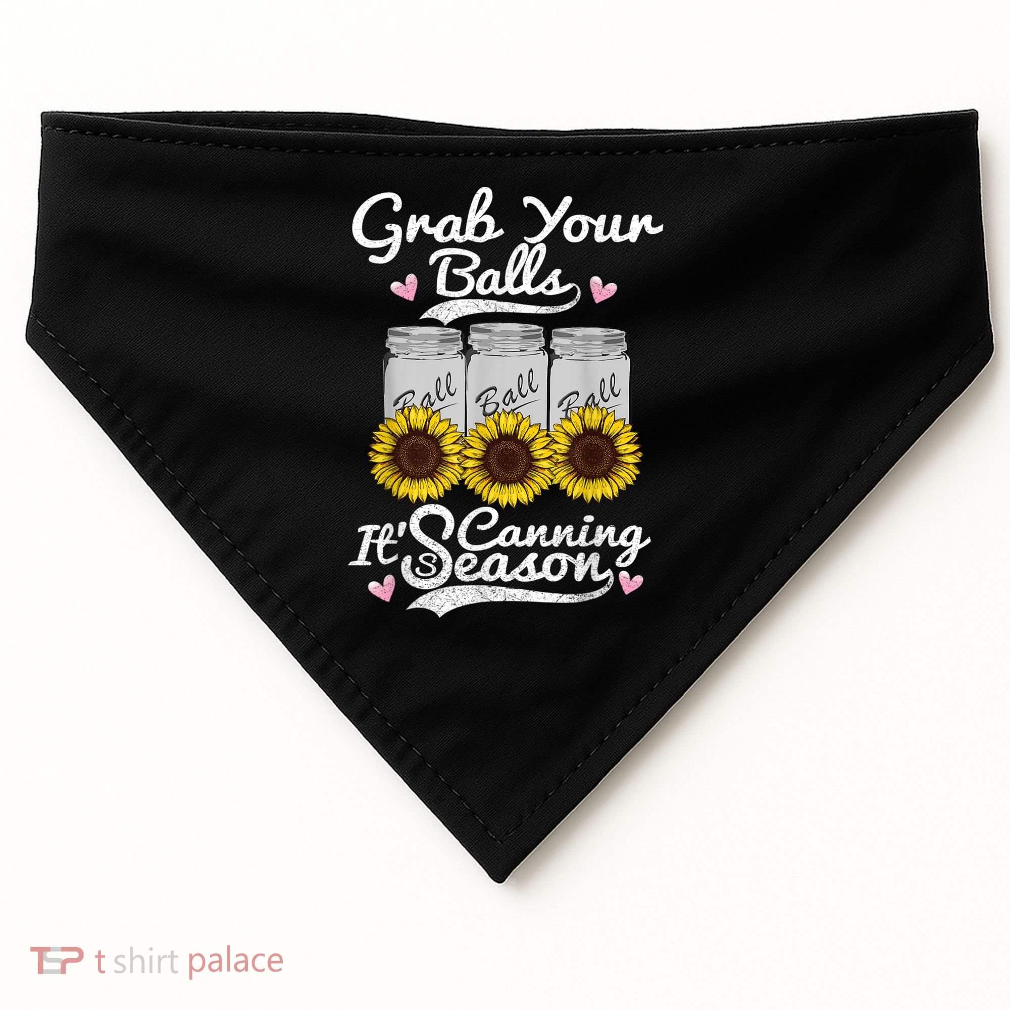 Canning Sunflower Grab Your Balls Its Canning Season USA-Made Doggie Bandana