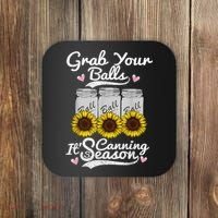 Canning Sunflower Grab Your Balls Its Canning Season Coaster thumb 0