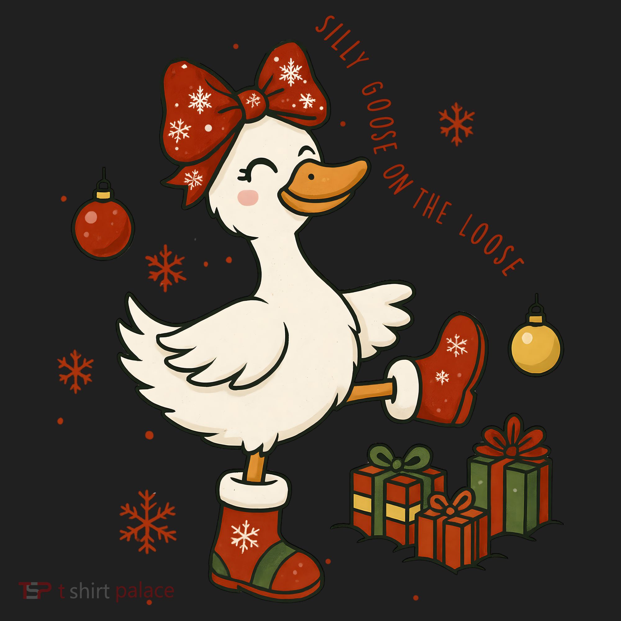Christmas Silly Goose On The Loose Funny Women's Sweatshirt