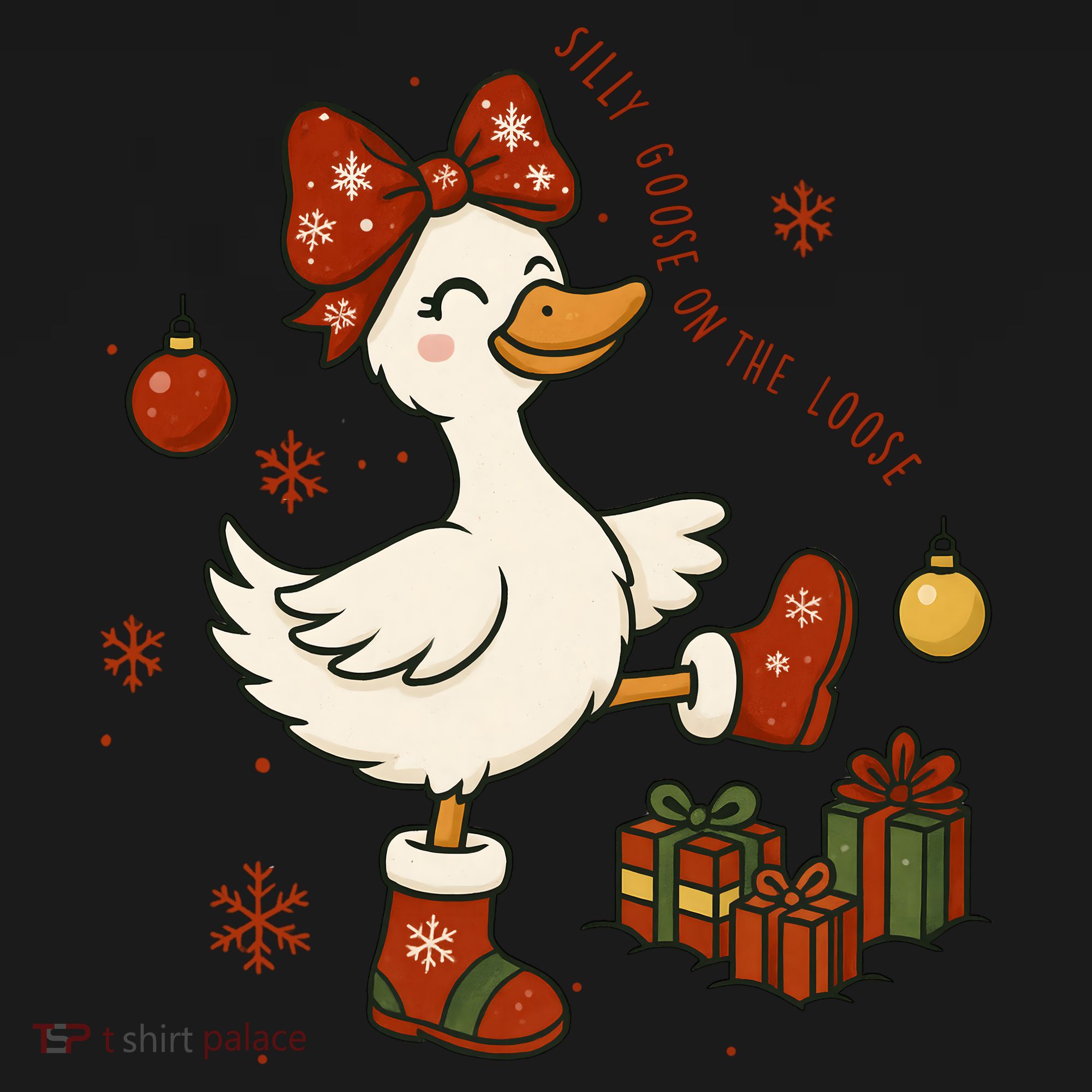 Christmas Silly Goose On The Loose Funny Toddler Hoodie