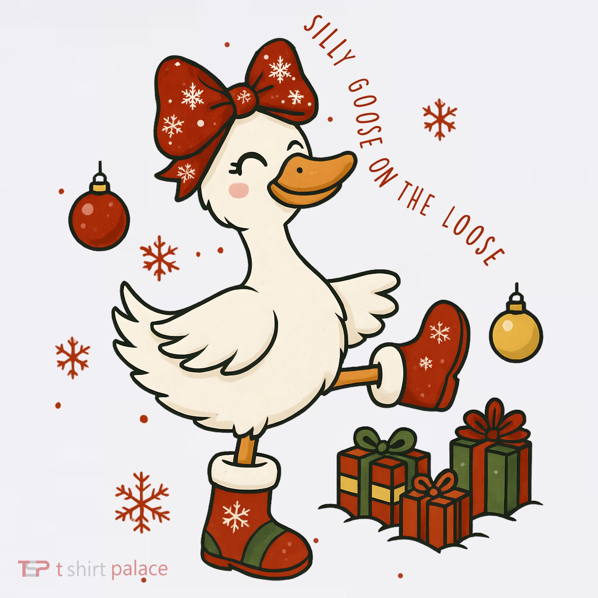 Christmas Silly Goose On The Loose Funny Long Sleeve Shirt