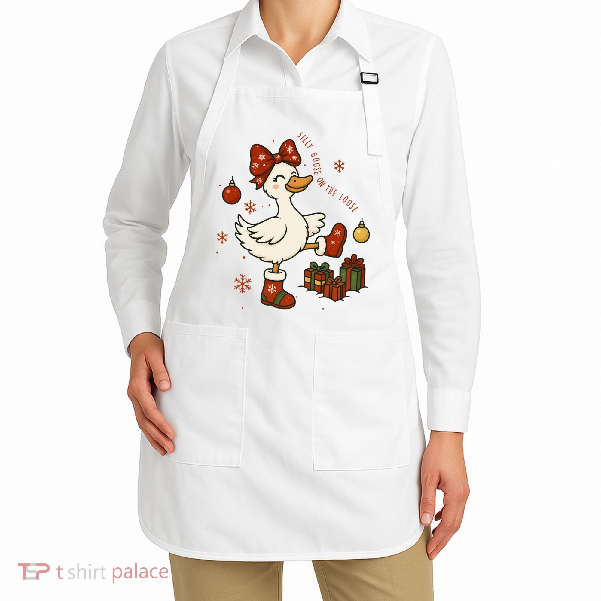 Christmas Silly Goose On The Loose Funny Apron