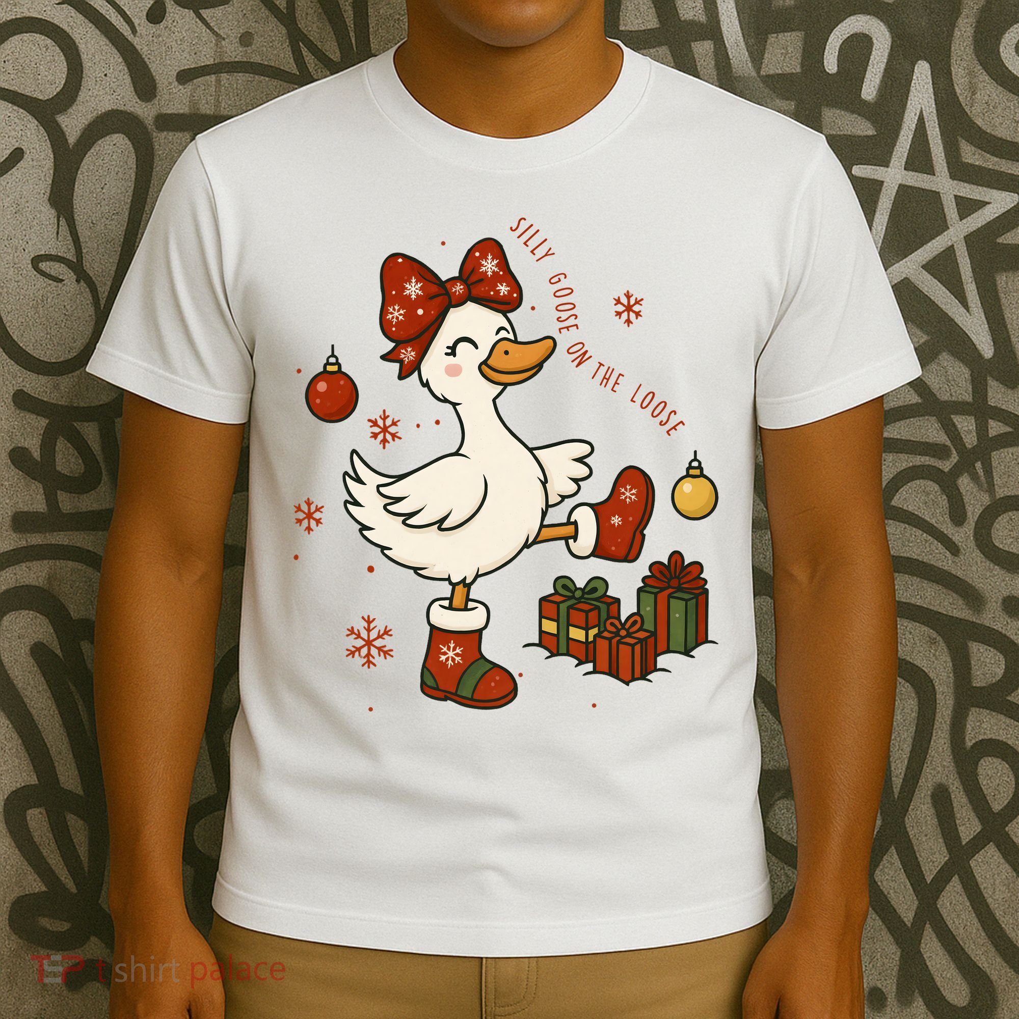 Christmas Silly Goose On The Loose Funny T-Shirt