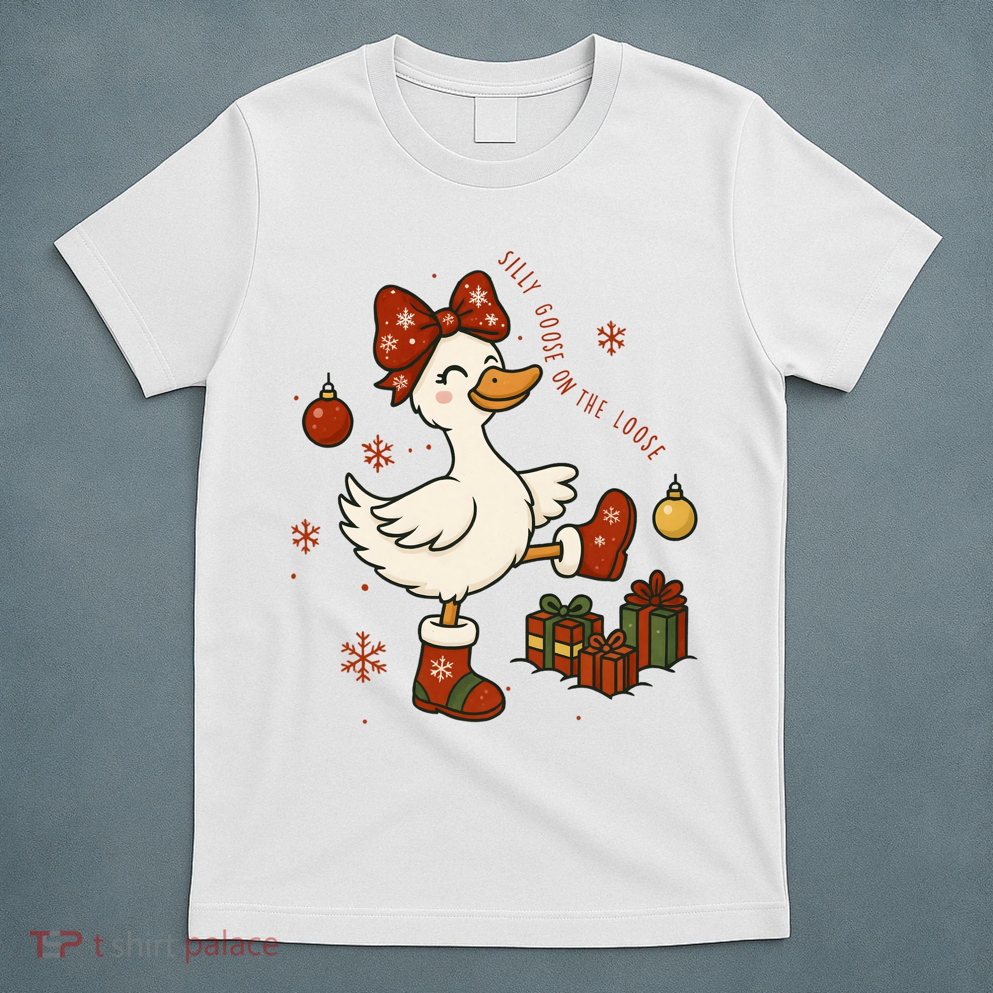 Christmas Silly Goose On The Loose Funny T-Shirt