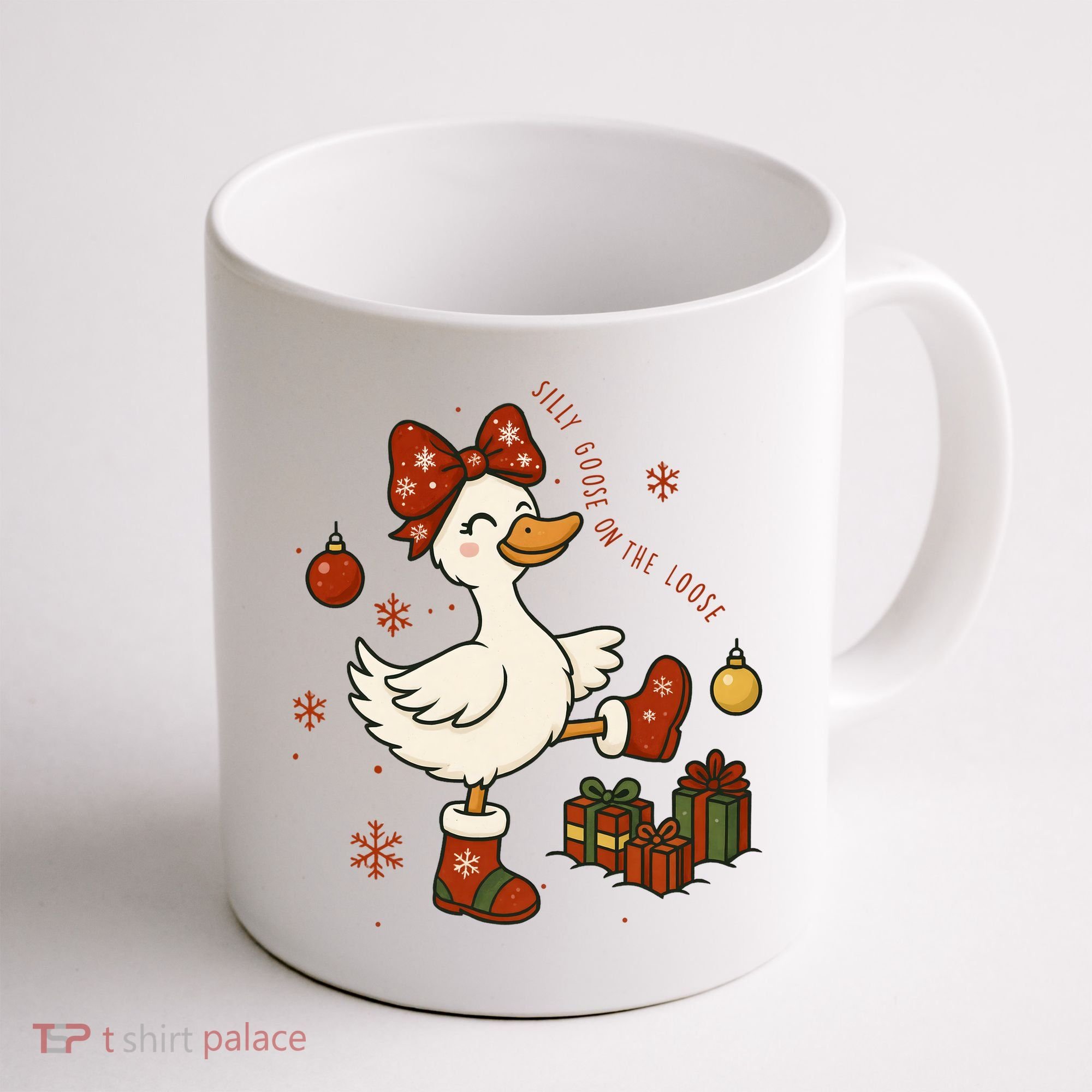 Christmas Silly Goose On The Loose Funny Coffee Mug