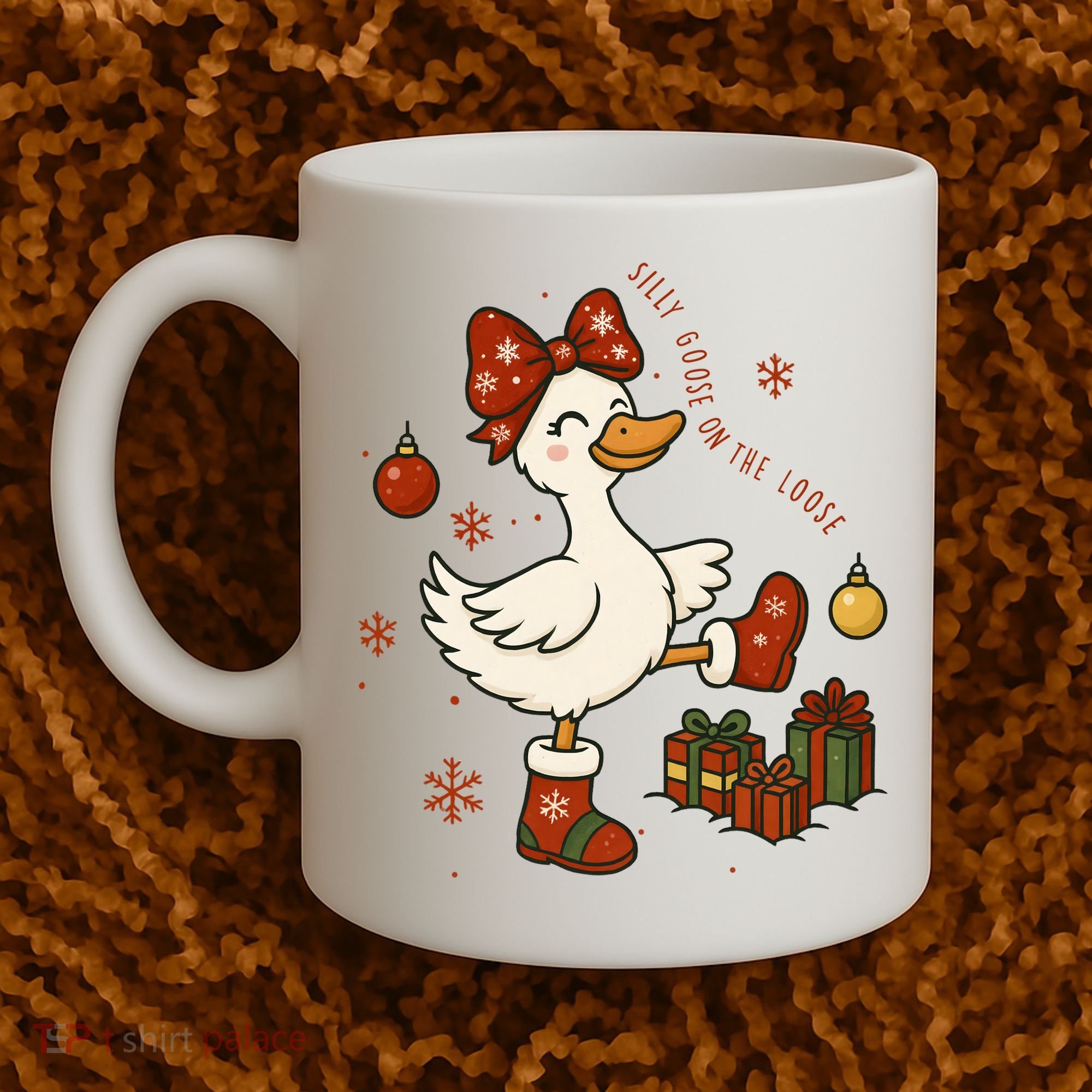 Christmas Silly Goose On The Loose Funny Coffee Mug