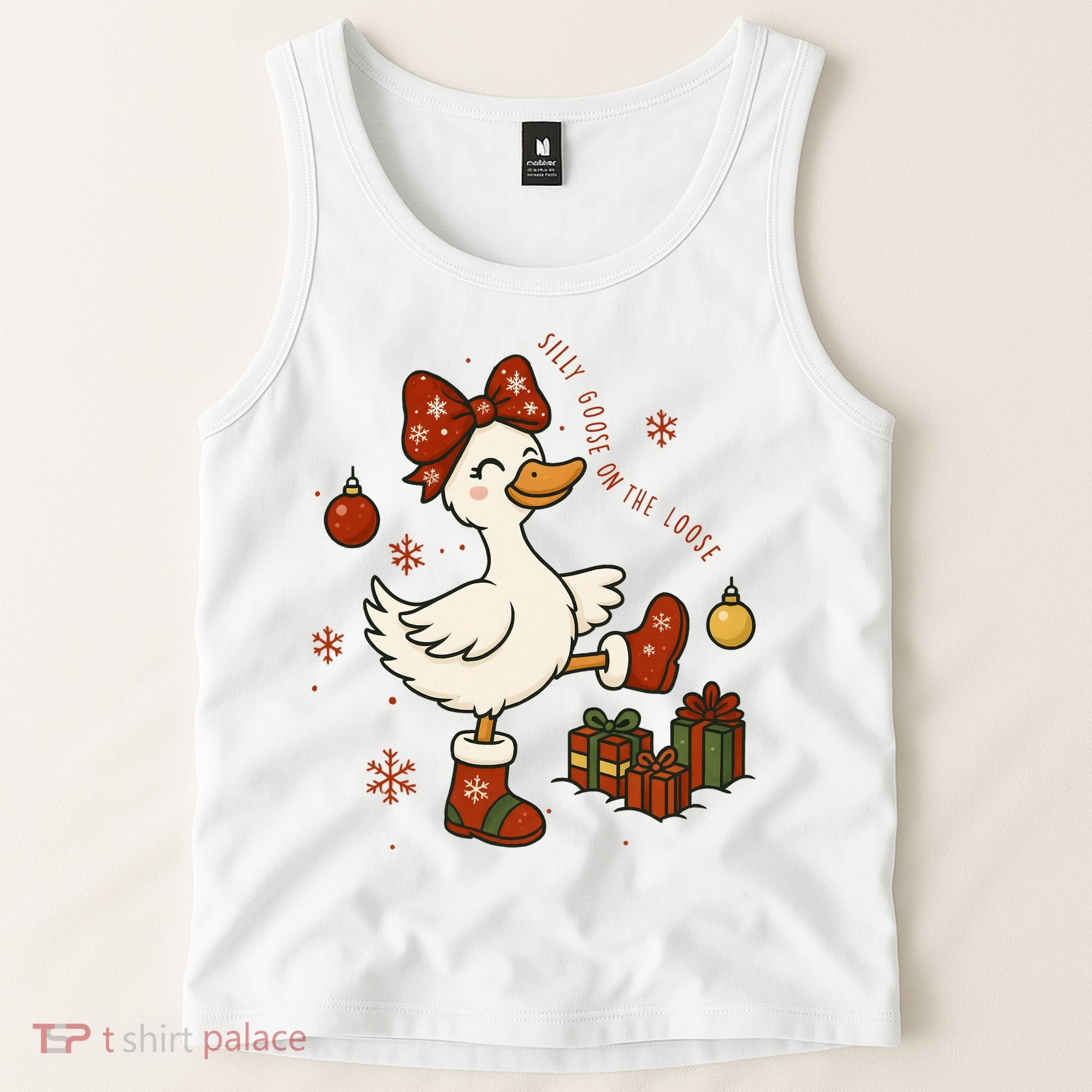 Christmas Silly Goose On The Loose Funny Tank Top
