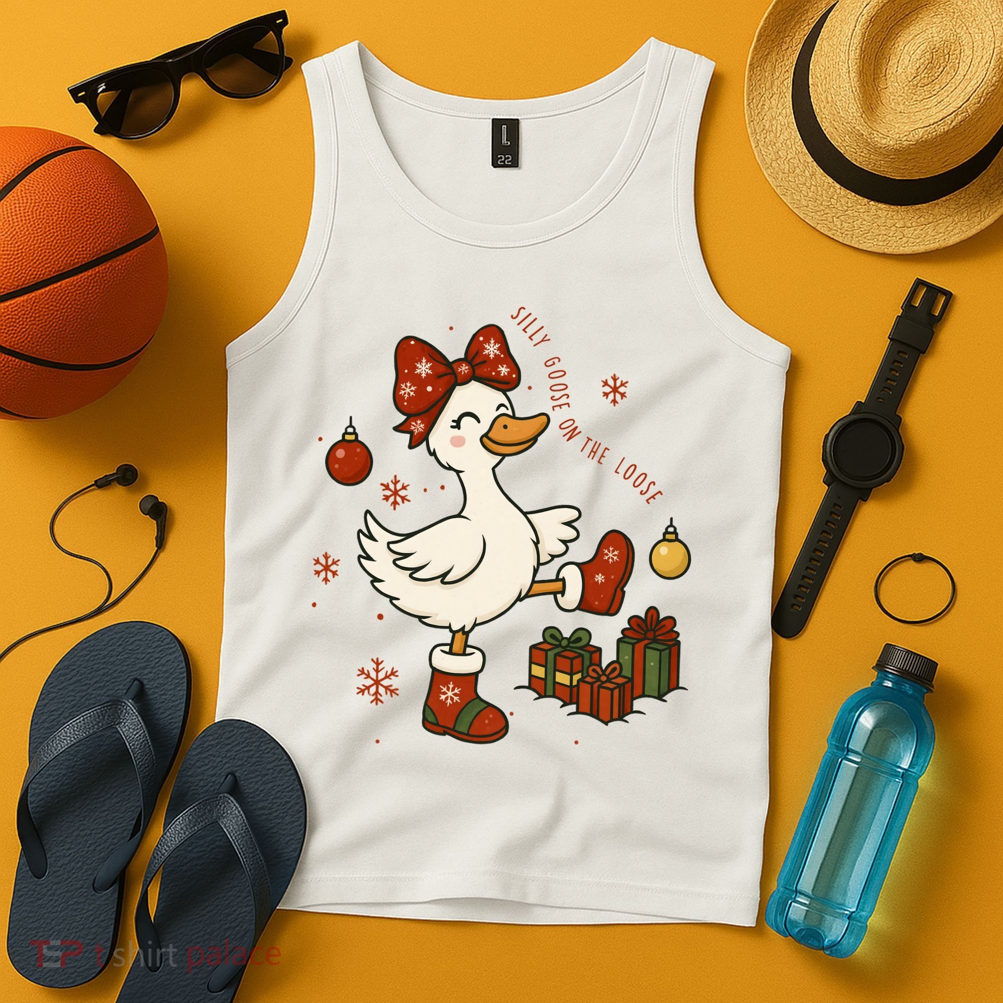 Christmas Silly Goose On The Loose Funny Tank Top