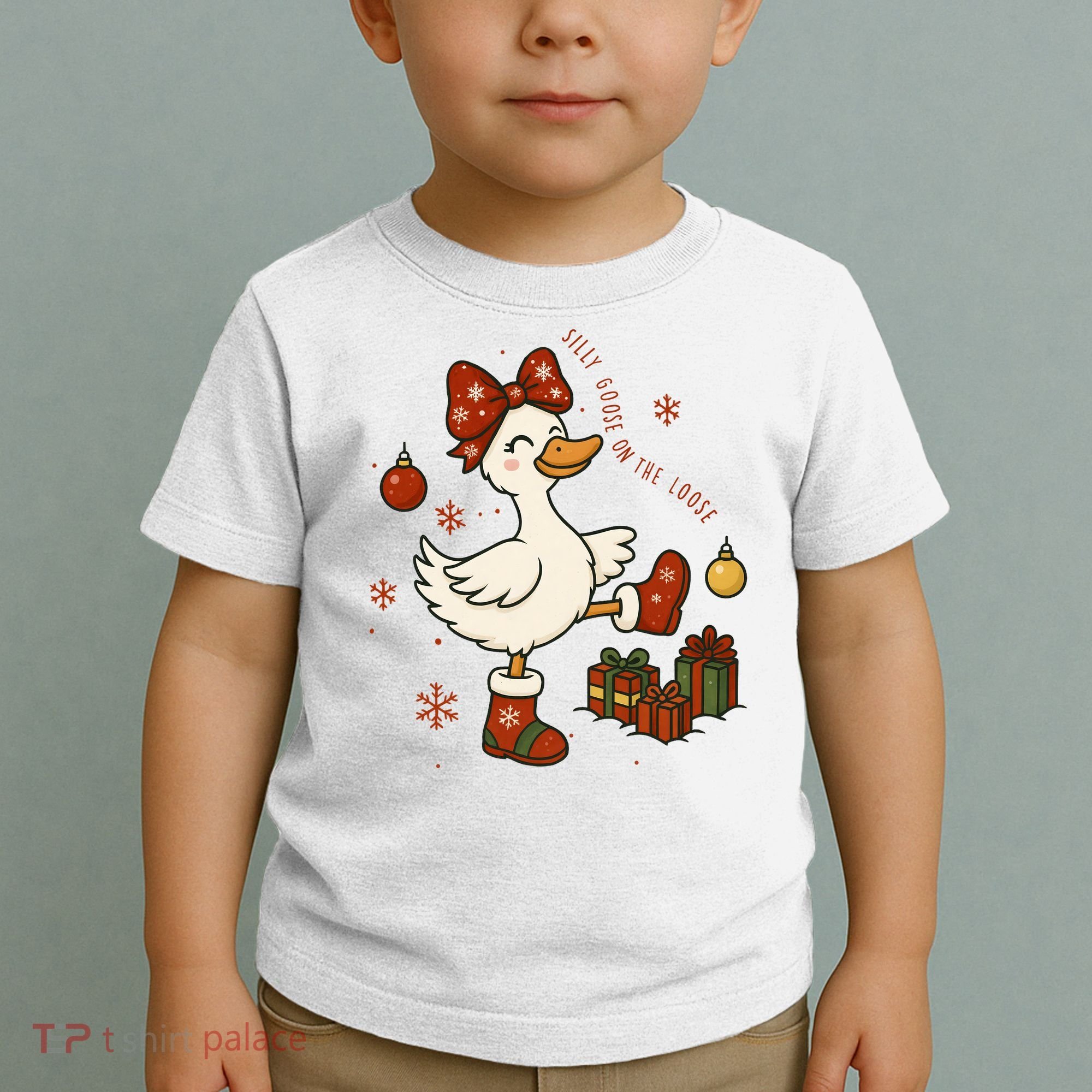 Christmas Silly Goose On The Loose Funny Toddler T-Shirt