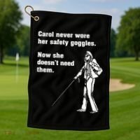 Carol Safety Goggles Funny Science T Chemistry Golf Towel thumb 1