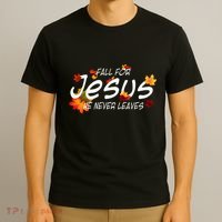 Christian Sayings Gifts Halloween Fall For Jesus Religious T-Shirt thumb 3