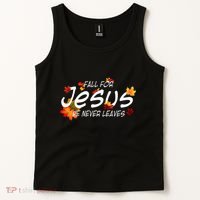 Christian Sayings Gifts Halloween Fall For Jesus Religious Tank Top thumb 2