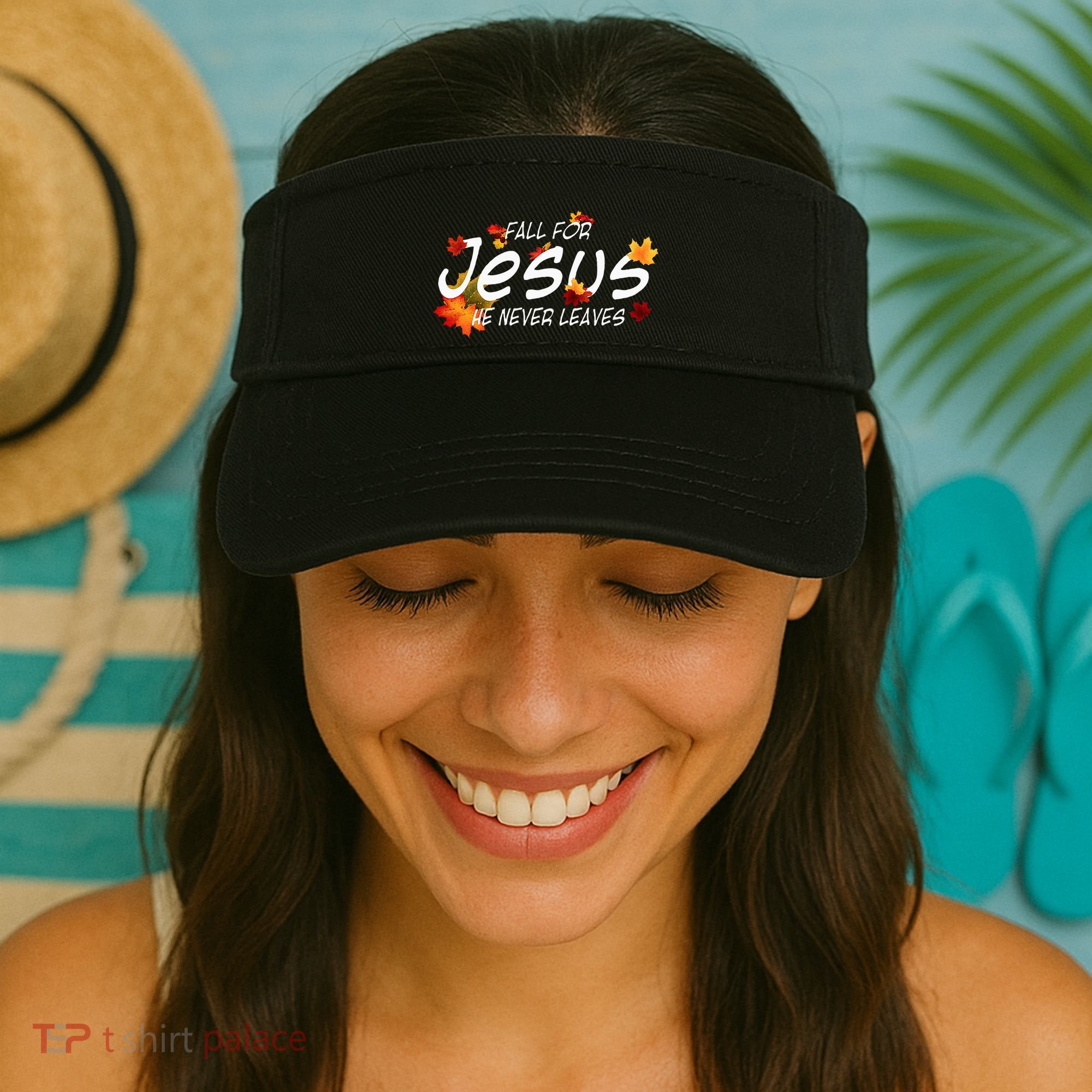 Christian Sayings Gifts Halloween Fall For Jesus Religious Visor