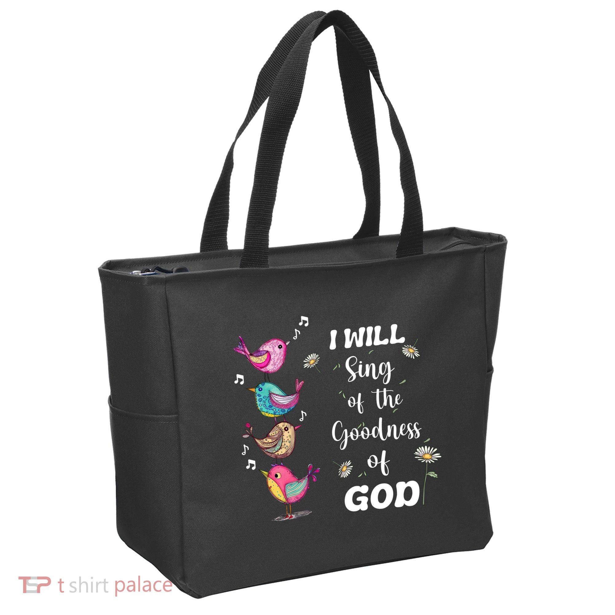 Cute Sing Goodness Of God Christian Bible Verse Tote Bag