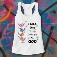 Cute Sing Goodness Of God Christian Bible Verse Women's Tank Top thumb 3