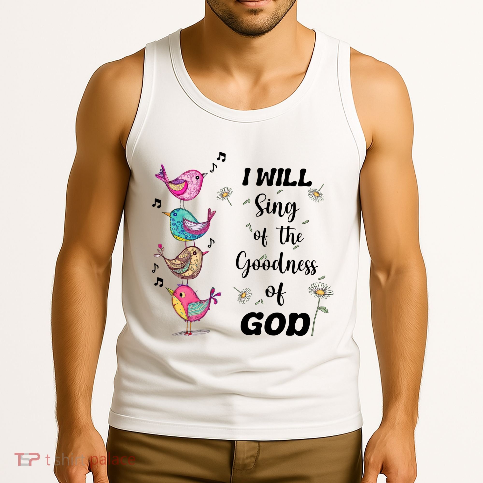 Cute Sing Goodness Of God Christian Bible Verse Tank Top