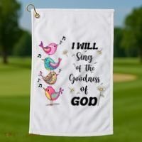 Cute Sing Goodness Of God Christian Bible Verse Golf Towel thumb 1