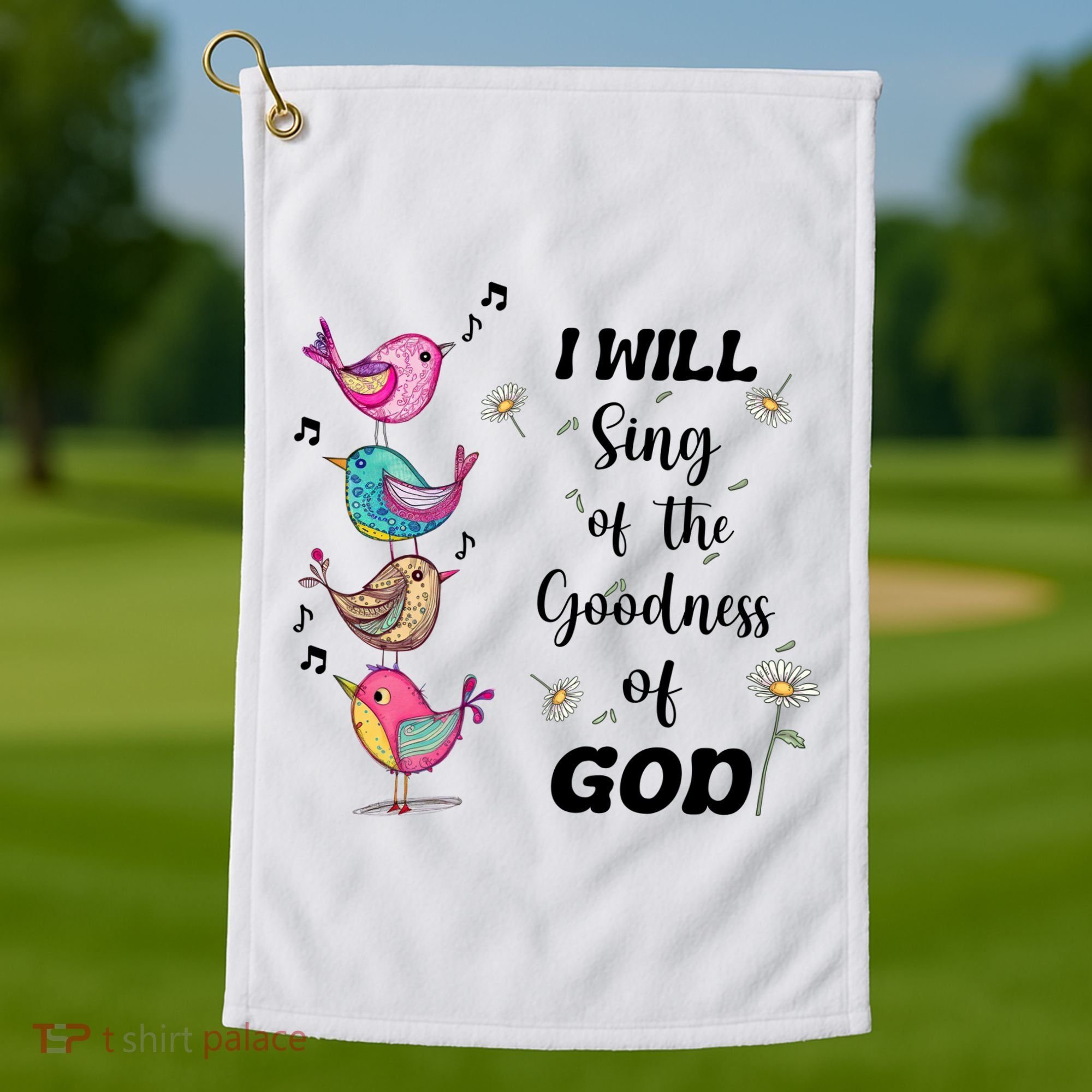 Cute Sing Goodness Of God Christian Bible Verse Golf Towel