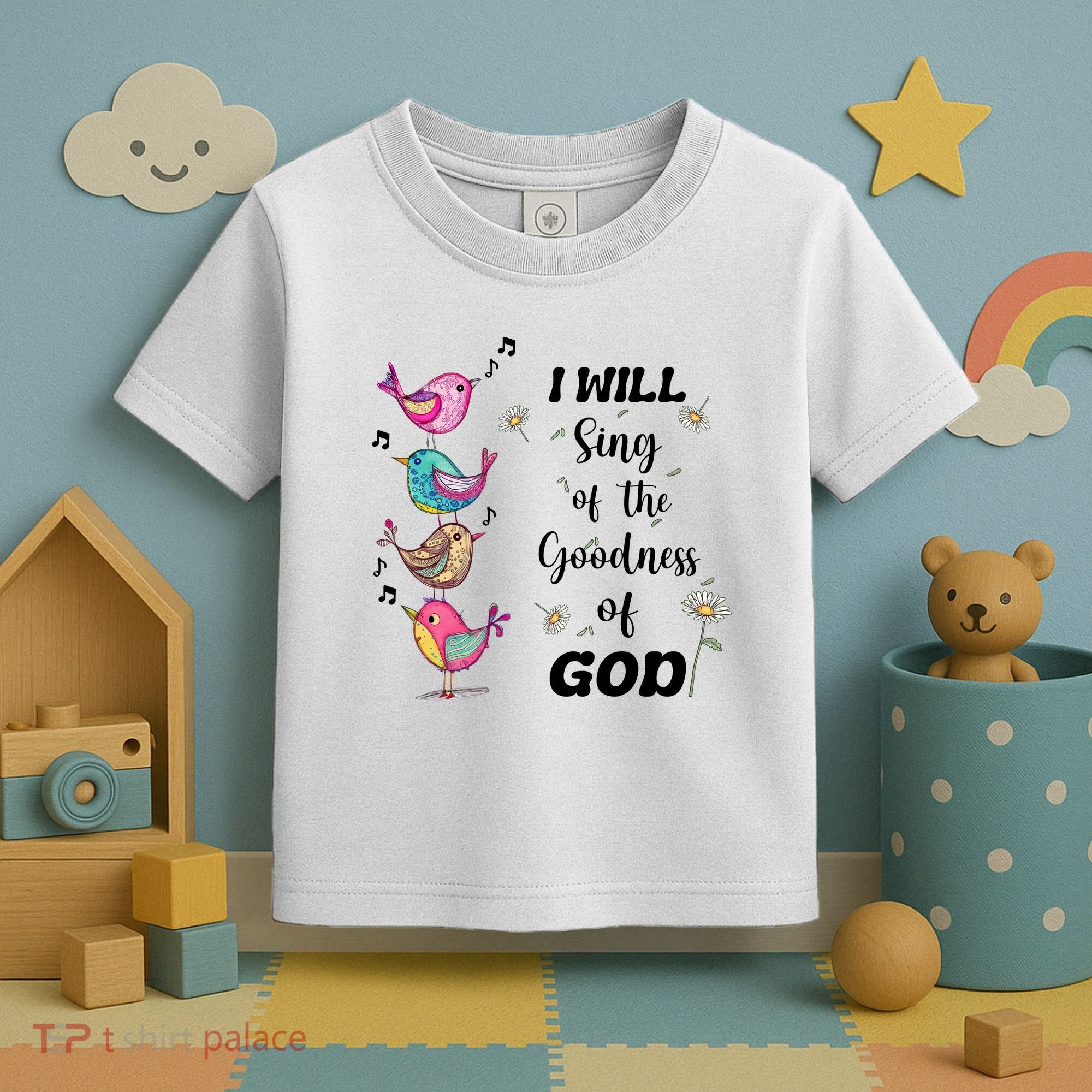 Cute Sing Goodness Of God Christian Bible Verse Toddler T-Shirt