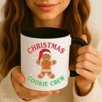 Christmas Santa Hat Gingerbread Cookie Crew Baking Team Great Gift Coffee Mug thumb 3