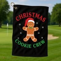 Christmas Santa Hat Gingerbread Cookie Crew Baking Team Great Gift Golf Towel thumb 1