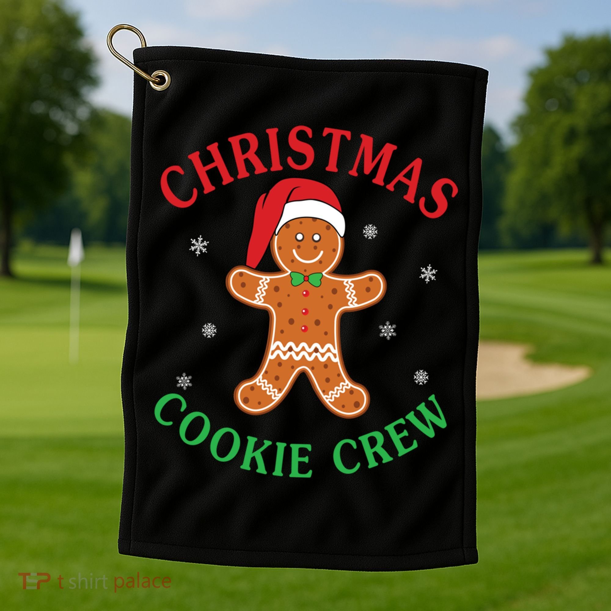 Christmas Santa Hat Gingerbread Cookie Crew Baking Team Great Gift Golf Towel