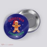 Christmas Santa Hat Gingerbread Cookie Crew Baking Team Great Gift Button thumb 0