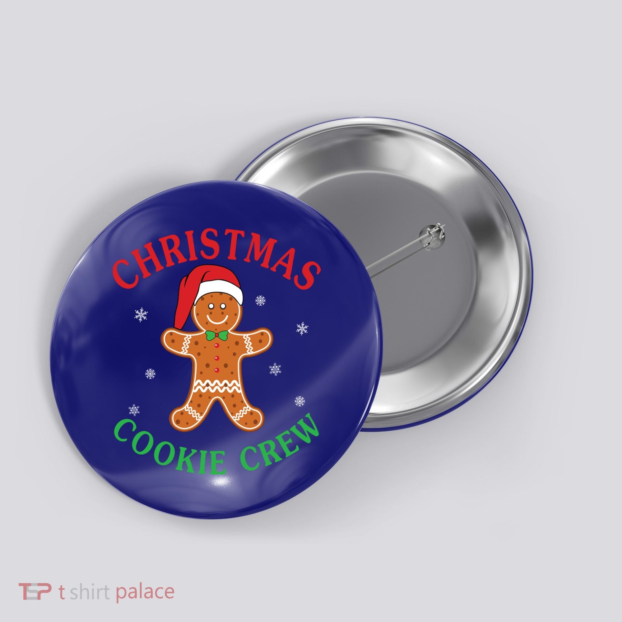 Christmas Santa Hat Gingerbread Cookie Crew Baking Team Great Gift Button