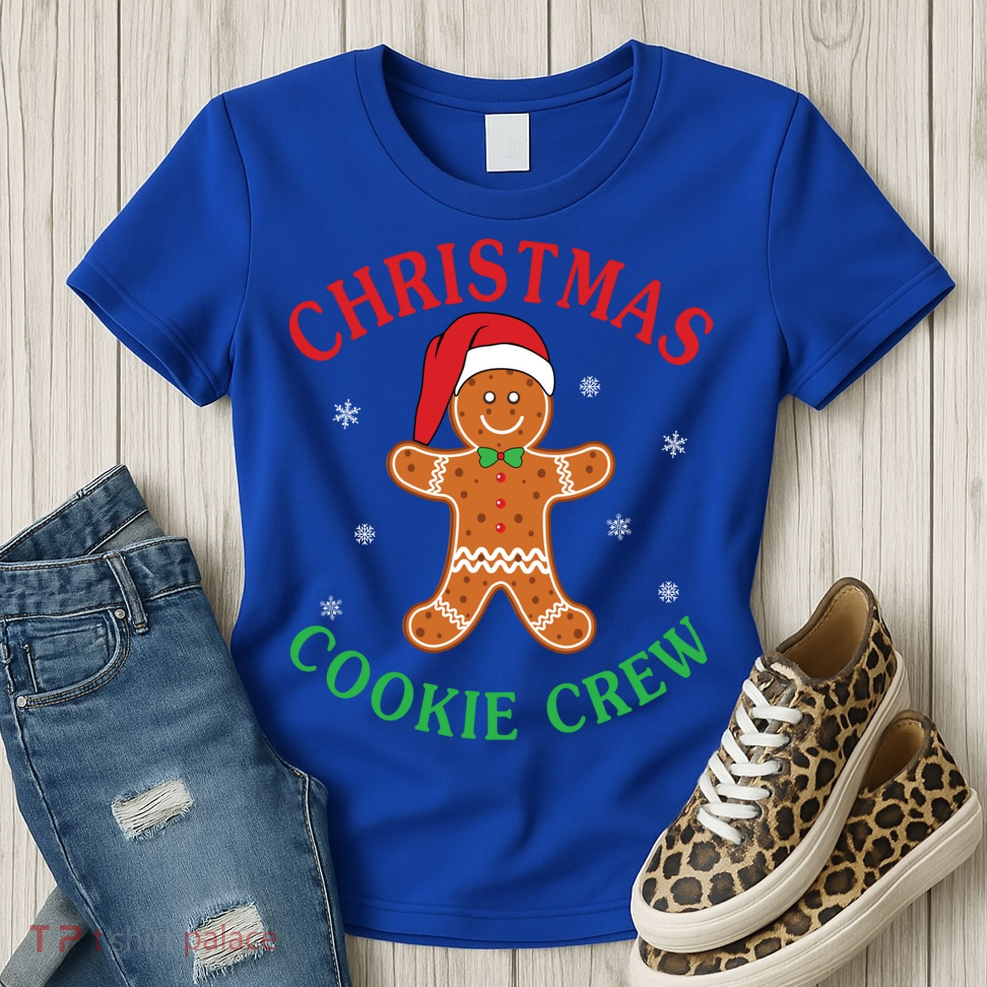 Christmas Santa Hat Gingerbread Cookie Crew Baking Team Great Gift Women's T-Shirt