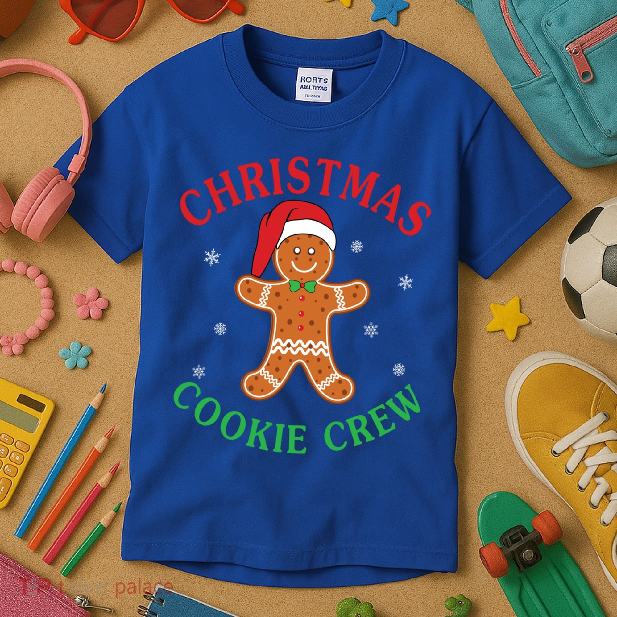 Christmas Santa Hat Gingerbread Cookie Crew Baking Team Great Gift Kids T-Shirt