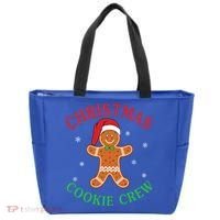 Christmas Santa Hat Gingerbread Cookie Crew Baking Team Great Gift Tote Bag thumb 0